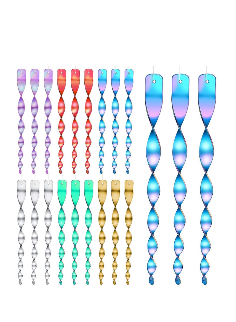 KASTWAVE 18 Pieces Devices Reflective Scare Spiral Rods Hanging to Keep Birds Away from Garden House - Image 1