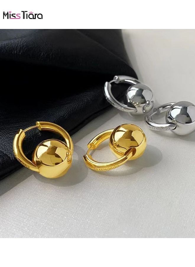 MissTiara - Round Ball Stainless steel Dangle Earring - Image 1