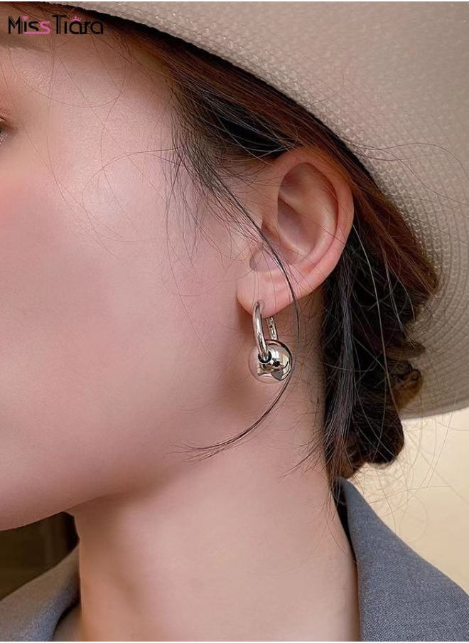 MissTiara - Round Ball Stainless steel Dangle Earring - Image 1