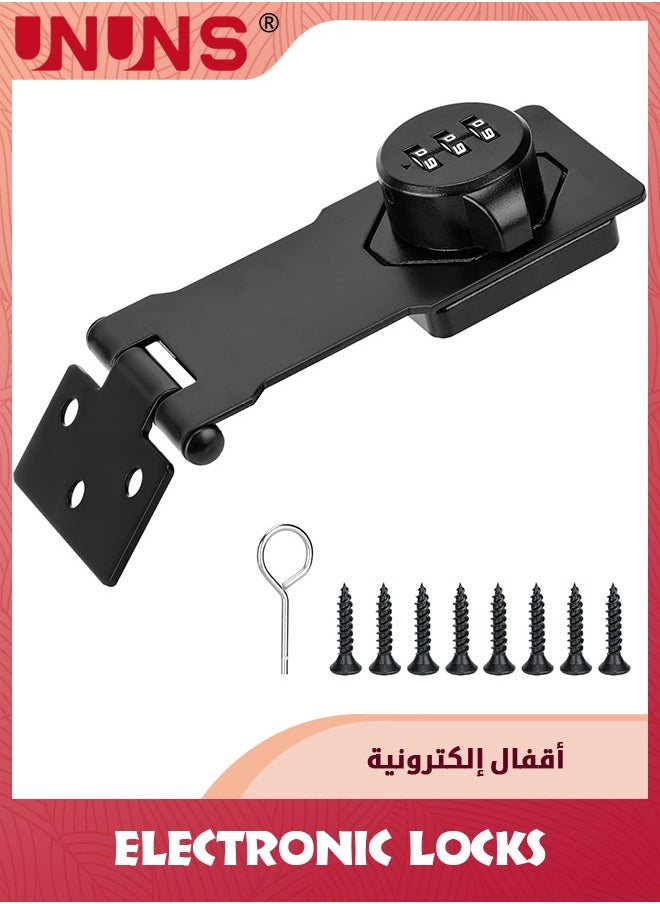 UNUNS Keyless Combination Lock,3-Digit Combination Lock For Cabinet Doors,Twist Knob Hasp Latch Lock With Password Code,Cabinet Door Latch For Kitchen Drawers,Cabinets,Cupboard  - Image 1