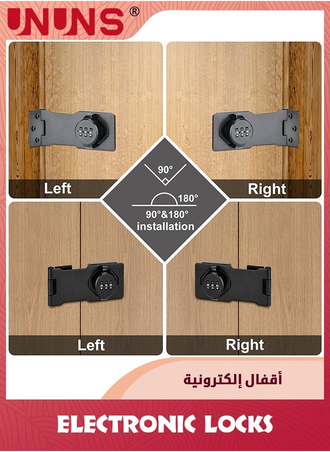 Keyless Combination Lock,3-Digit Combination Lock For Cabinet Doors,Twist Knob Hasp Latch Lock With Password Code,Cabinet Door Latch For Kitchen Drawers,Cabinets,Cupboard