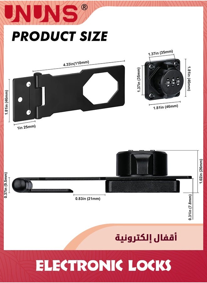Keyless Combination Lock,3-Digit Combination Lock For Cabinet Doors,Twist Knob Hasp Latch Lock With Password Code,Cabinet Door Latch For Kitchen Drawers,Cabinets,Cupboard
