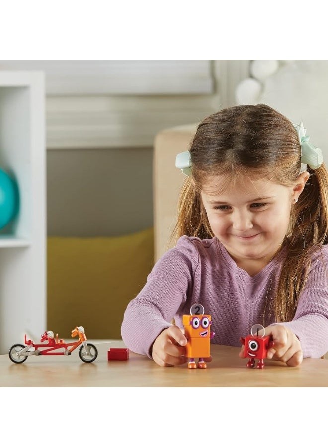 hand2mind hand2mind Numberblocks One and Two Bike Adventure, Cartoon Action Figure Set, Toy Figures, Toy Vehicle Playsets, Small Figurines for Kids, Number Toys, Math Toys for Kids 3-5, Birthday Gifts for Kids - Image 1