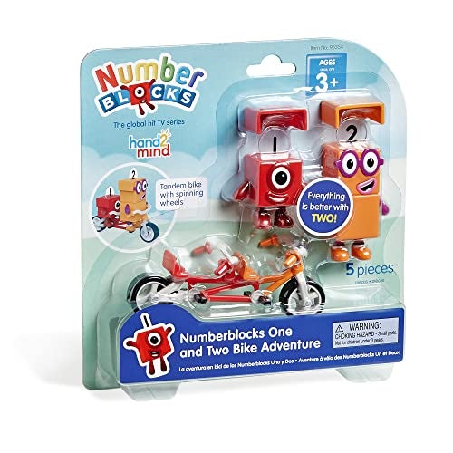 hand2mind Numberblocks One and Two Bike Adventure Cartoon Action Figure Set Toy Figures Toy Vehicle Playsets Small Figurines for Kids Number Toys Math Toys for Kids 35 Birthday Gifts for Kids - Image 1
