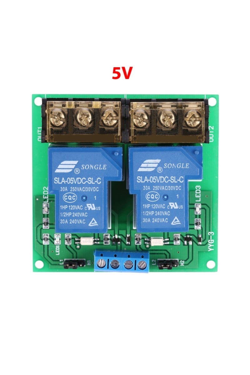 إيروريكس وحدة ترحيل 5 فولت، وحدة ترحيل ثنائية القناة، سعة خرج 12 فولت، 5 فولت، 24 فولت، ضمن تيار مستمر 30 فولت 30 أمبير أو تيار متردد 250 فولت 30 أمبير.