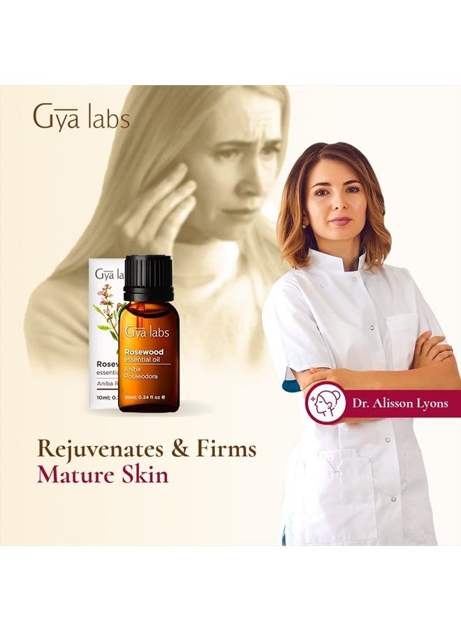 gya labs Rosewood Essential Oil (10ml) - Woodsy, Floral & Comforting Scent  - Image 3