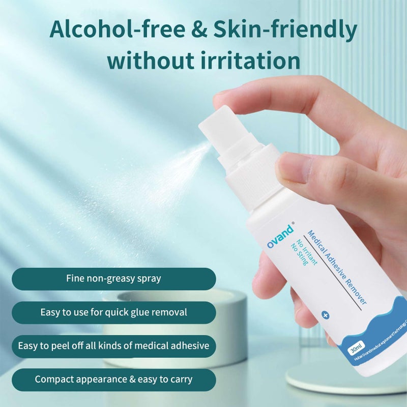 ovand رذاذ مزيل لاصق طبي - 1 أونصة. رذاذ مزيل لاصق بدون لسعة لعمليات الأستومي: مزيل لاصق للبشرة، الأستومي، استئصال الثدي، شريط لاصق - Image 5