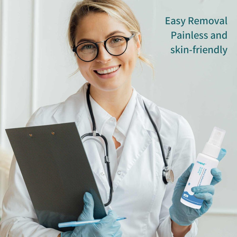 ovand رذاذ مزيل لاصق طبي - 1 أونصة. رذاذ مزيل لاصق بدون لسعة لعمليات الأستومي: مزيل لاصق للبشرة، الأستومي، استئصال الثدي، شريط لاصق - Image 3