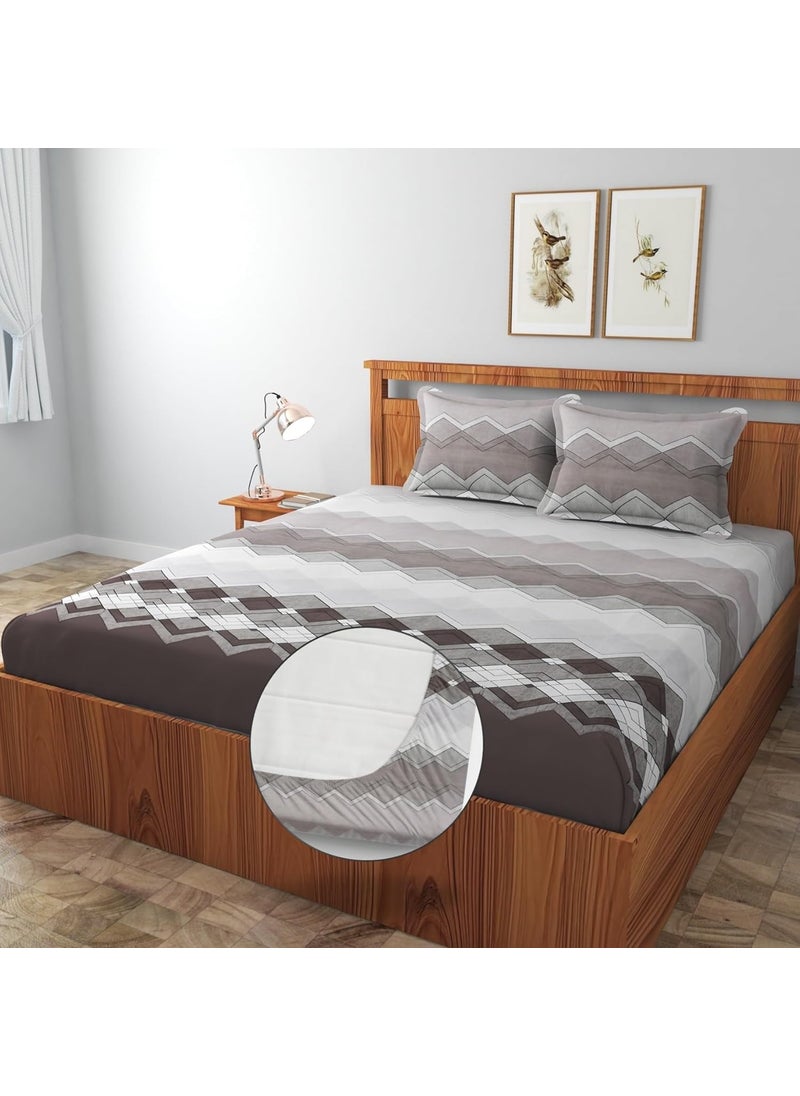Generic Cotton Feel Glace Cotton All Around Elastic Fitted Bedsheets King Size 350 TC Premium Super Soft Fitted Bedsheet King Size for Double Bed Fits Up to 8 to 10 Inches 78 x 72 Inch  - Image 2