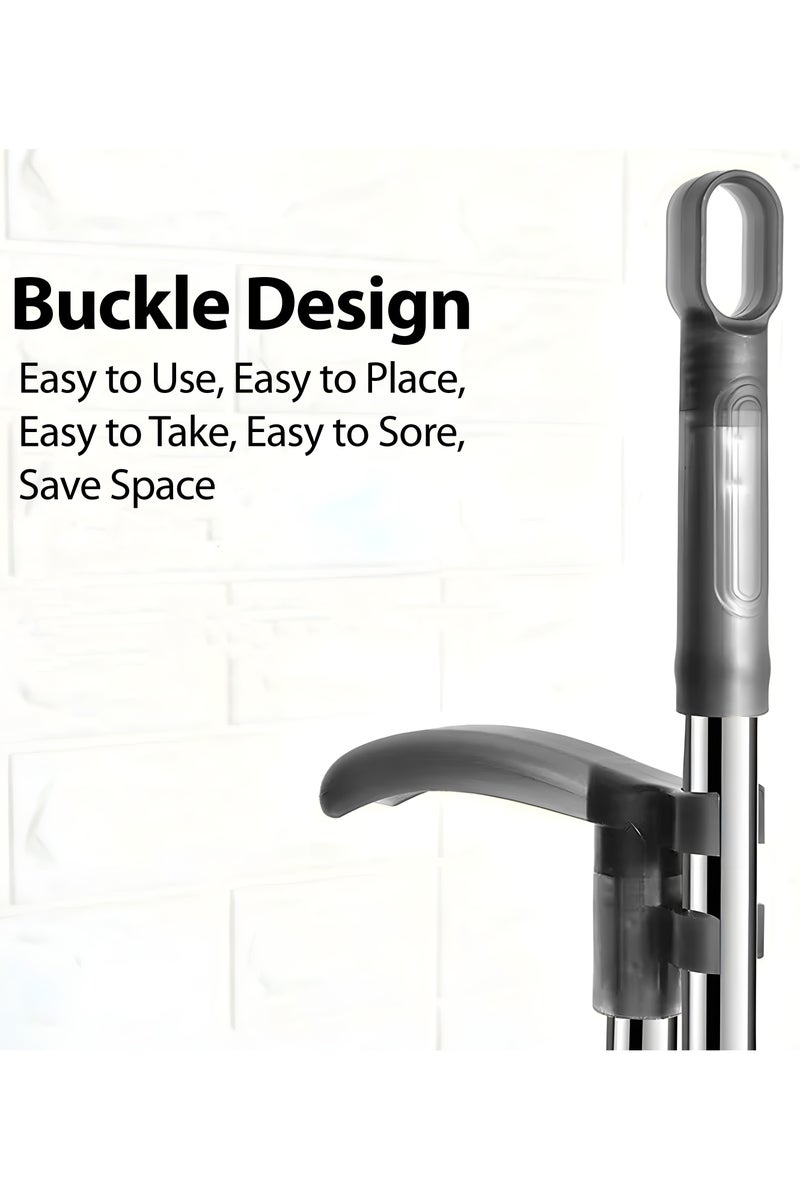 الصفحة الرئيسية 4 أنت مجموعة مكنسة ومجرفة غبار بمقبض من الفولاذ المقاوم للصدأ، مجرفة غبار قائمة بذاتها مع مشط تنظيف ذاتي للمطبخ والمكتب والمنزل والاستخدام على الأرضيات، لون رمادي - Image 2