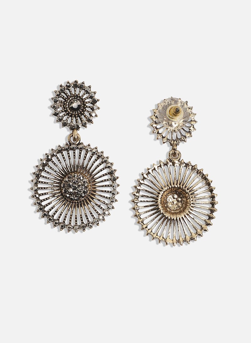 SOHI Crystal Lined Triangle Artificial Drop Earring Jewellery - Image 3