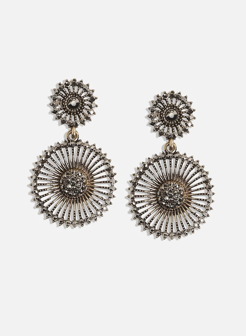 SOHI Crystal Lined Triangle Artificial Drop Earring Jewellery