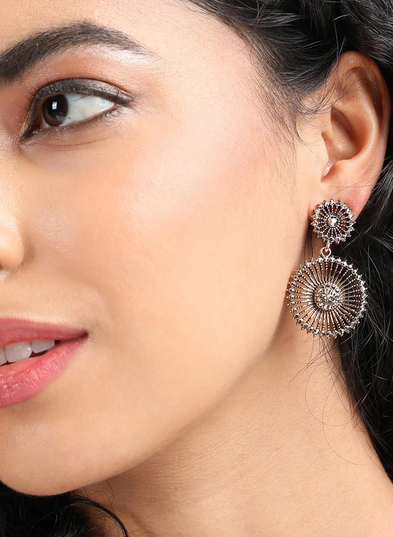 SOHI Crystal Lined Triangle Artificial Drop Earring Jewellery