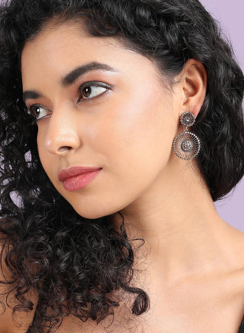 SOHI Crystal Lined Triangle Artificial Drop Earring Jewellery - Image 4