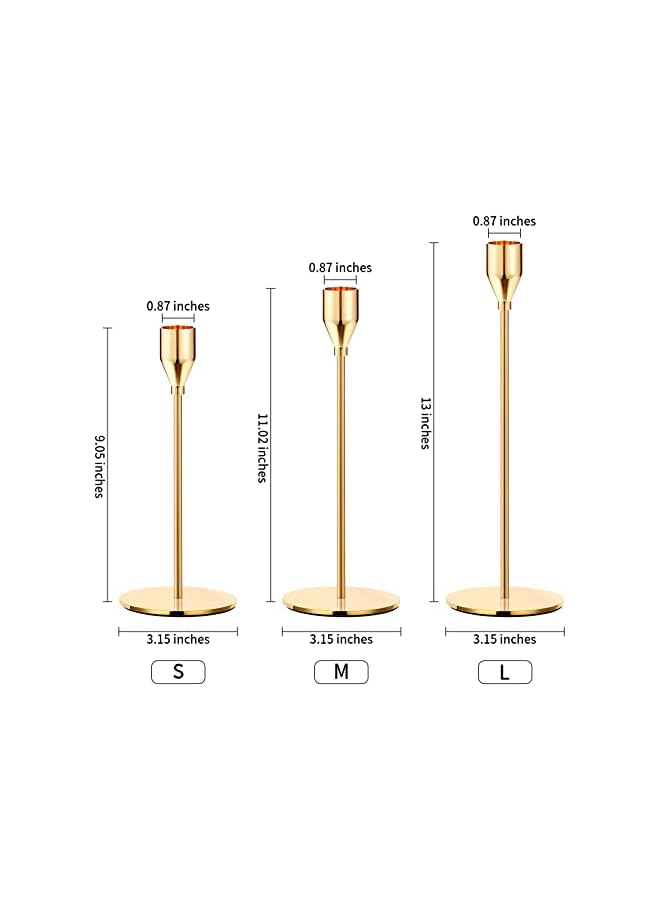 The Bros Holders Gold Candle Stick Candle Holder Tall Taper Candle Holder for Home Decor, Wedding, Dinning, Party, Anniversary, Fits 3/4 Inch Thick Candle&Led Candles(Set of 6) - Image 4