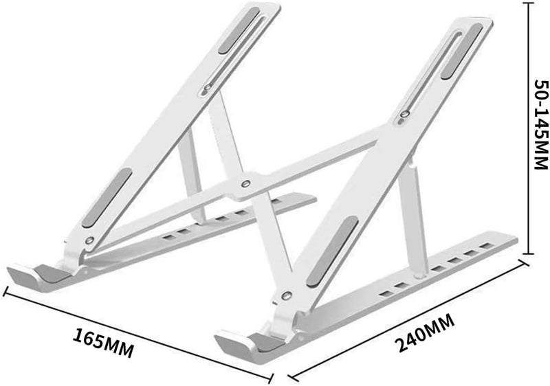 إي سي في في حامل كمبيوتر محمول للمكتب، قابل للتعديل بزاوية 13 زاوية، حامل كمبيوتر محمول مريح، متوافق مع أجهزة الكمبيوتر المحمولة وأجهزة آيباد (11-17 بوصة) (أبيض) - Image 5