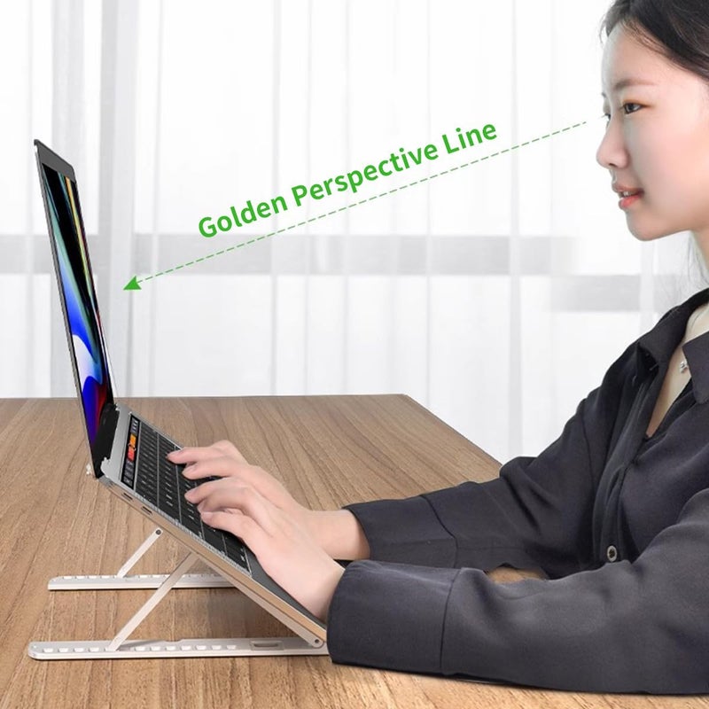 إي سي في في حامل كمبيوتر محمول للمكتب، قابل للتعديل بزاوية 13 زاوية، حامل كمبيوتر محمول مريح، متوافق مع أجهزة الكمبيوتر المحمولة وأجهزة آيباد (11-17 بوصة) (أبيض) - Image 4