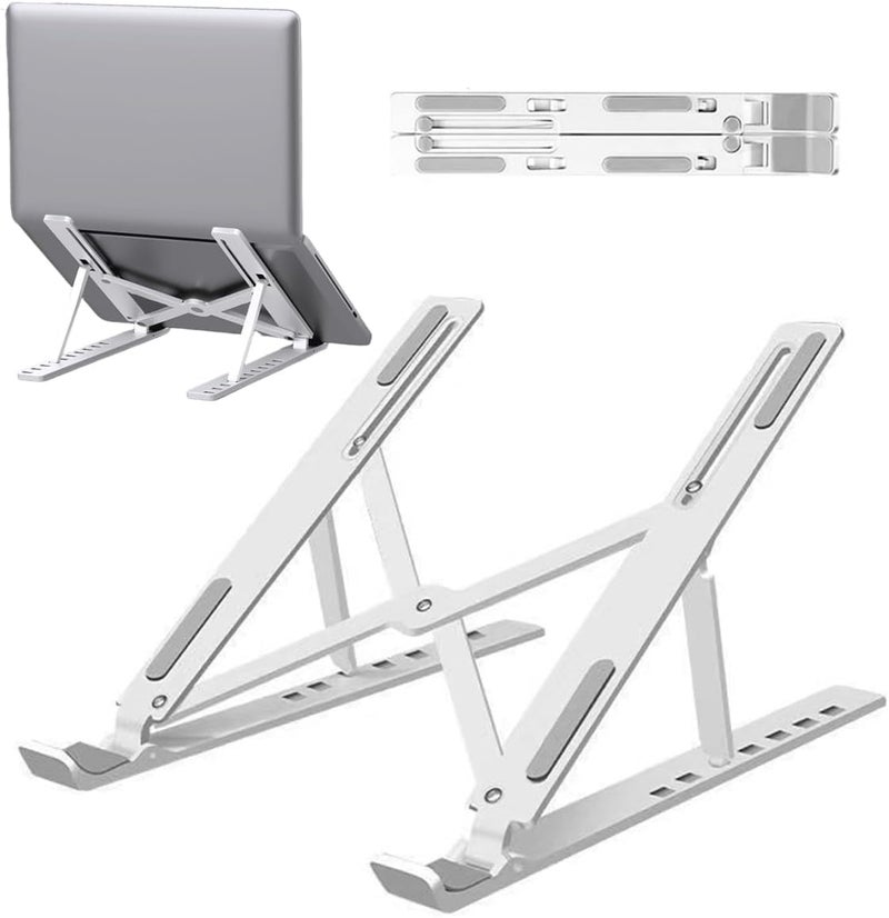 إي سي في في حامل كمبيوتر محمول للمكتب، قابل للتعديل بزاوية 13 زاوية، حامل كمبيوتر محمول مريح، متوافق مع أجهزة الكمبيوتر المحمولة وأجهزة آيباد (11-17 بوصة) (أبيض) - Image 1