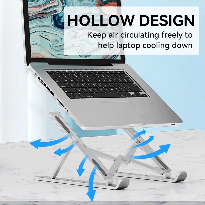 إي سي في في حامل كمبيوتر محمول للمكتب، قابل للتعديل بزاوية 13 زاوية، حامل كمبيوتر محمول مريح، متوافق مع أجهزة الكمبيوتر المحمولة وأجهزة آيباد (11-17 بوصة) (أبيض) - Image 2