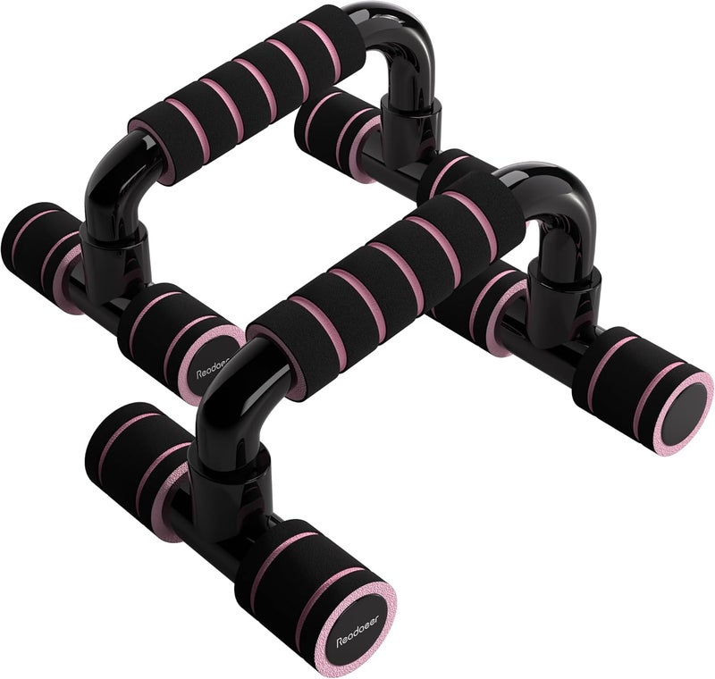 Readaeer Push Up Bars Gym Exercise Equipment Fitness 1 Pair Pushup Handles with Cushioned Foam Grip and Non-Slip Sturdy Structure Push Up Bars for Men & Women - Image 1