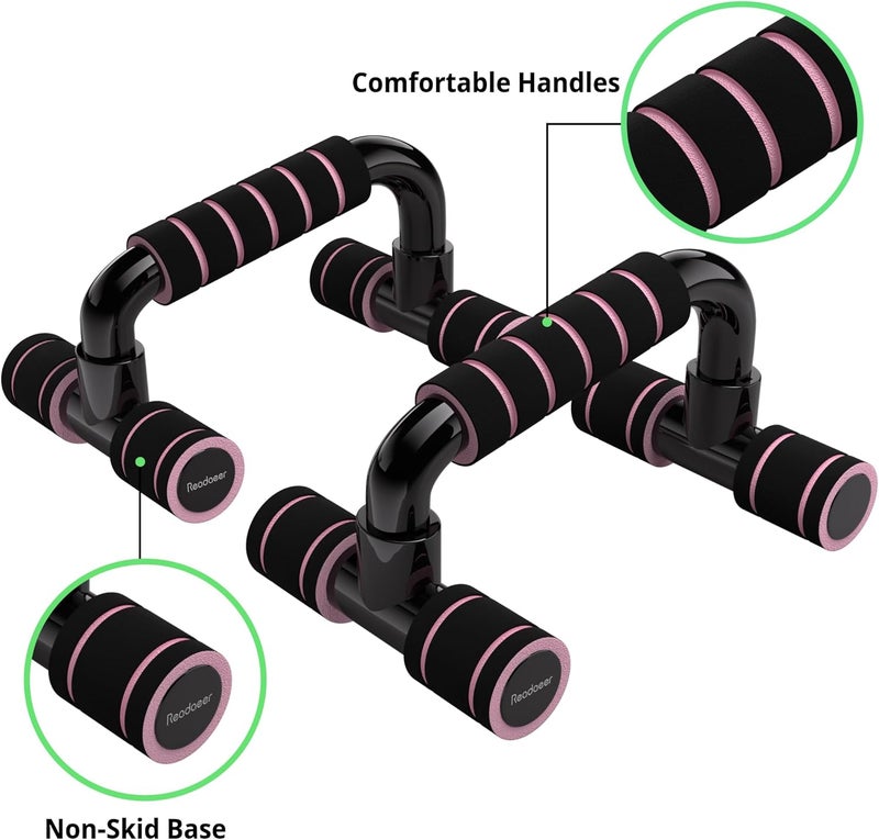 Readaeer Push Up Bars Gym Exercise Equipment Fitness 1 Pair Pushup Handles with Cushioned Foam Grip and Non-Slip Sturdy Structure Push Up Bars for Men & Women - Image 3
