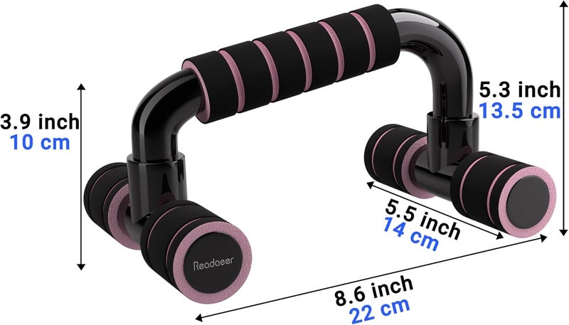 Readaeer Push Up Bars Gym Exercise Equipment Fitness 1 Pair Pushup Handles with Cushioned Foam Grip and Non-Slip Sturdy Structure Push Up Bars for Men & Women - Image 5