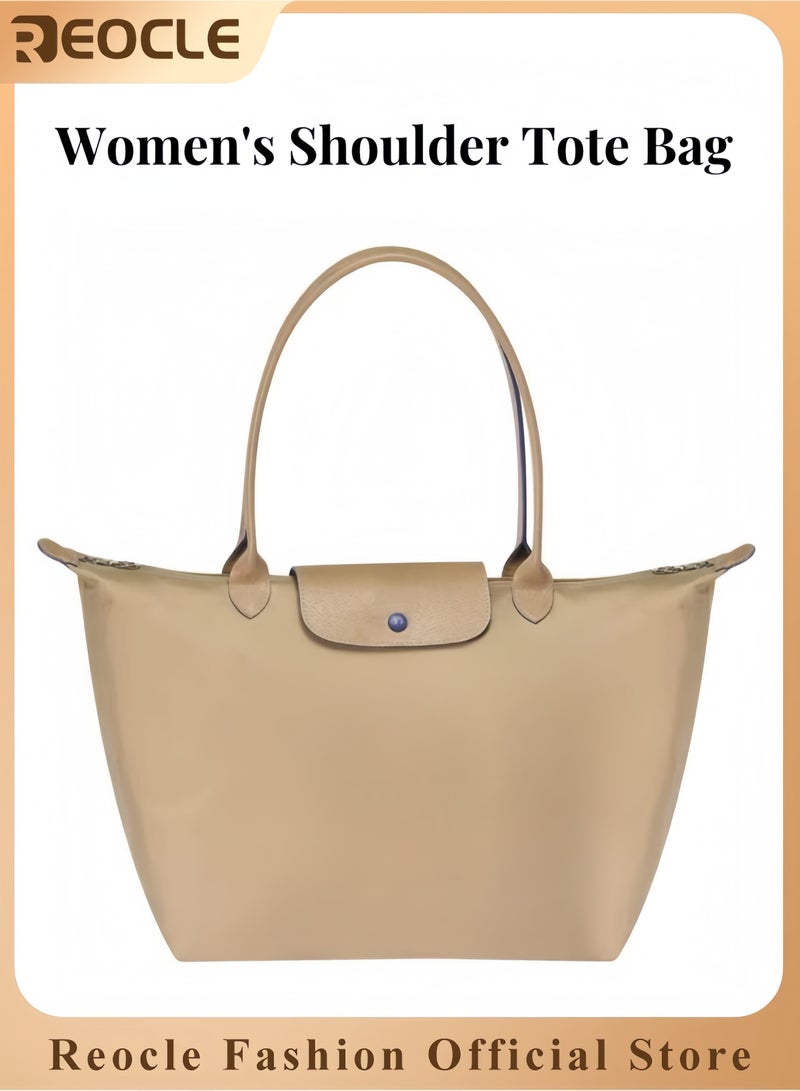 REOCLE Women's Shoulder Tote Bag Nylon Top-Handle Purse Foldable Weekend Hobo Handbag Top Handle Ladies Shoulder Bags - Image 1