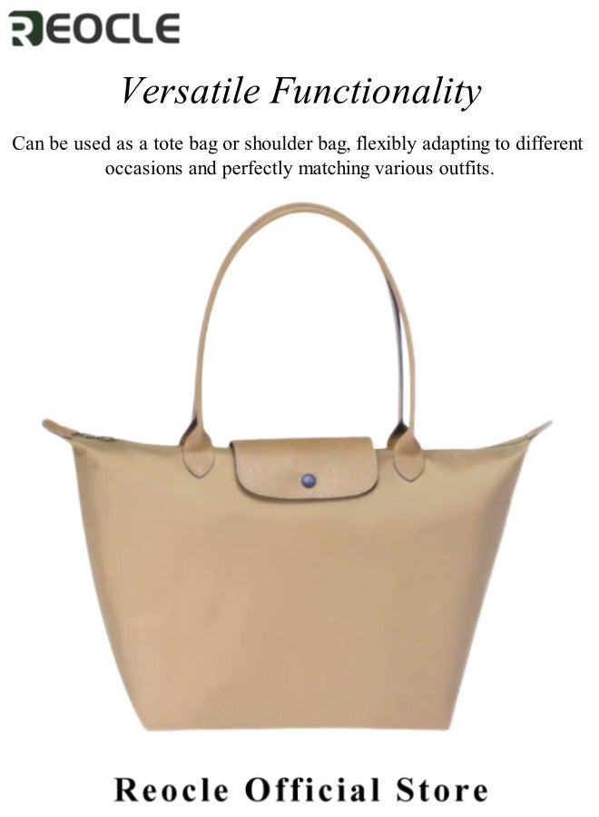 REOCLE Women's Shoulder Tote Bag Nylon Top-Handle Purse Foldable Weekend Hobo Handbag Top Handle Ladies Shoulder Bags - Image 2