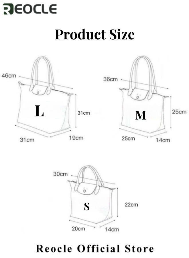 REOCLE Women's Shoulder Tote Bag Nylon Top-Handle Purse Foldable Weekend Hobo Handbag Top Handle Ladies Shoulder Bags - Image 3