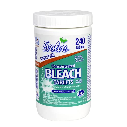 Evolve Concentrated Bleach Tablet Bulk Size 240 Tablets 1 Pack Linen Breeze - Image 1