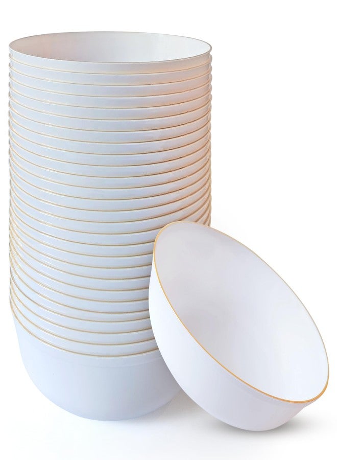 R-kay Gold Plastic Bowls Disposable Heavy Duty - 16 Oz Gold Plastic Soup Bowls - 30 Pack Disposable Soup Bowls - Premium Quality Upscale Disposable Bowls for Hot Soup, Salads - Image 1