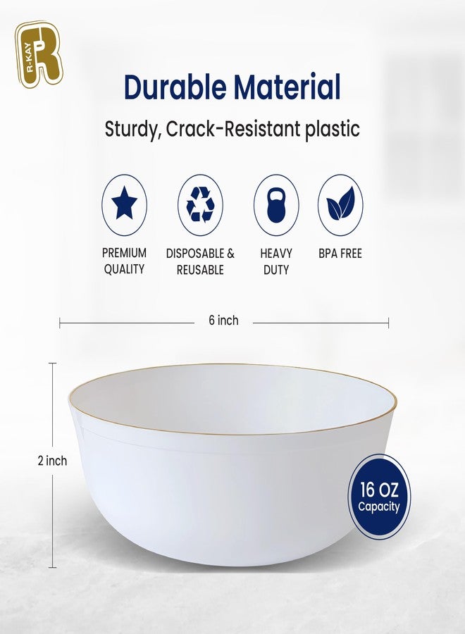 R-kay Gold Plastic Bowls Disposable Heavy Duty - 16 Oz Gold Plastic Soup Bowls - 30 Pack Disposable Soup Bowls - Premium Quality Upscale Disposable Bowls for Hot Soup, Salads - Image 4