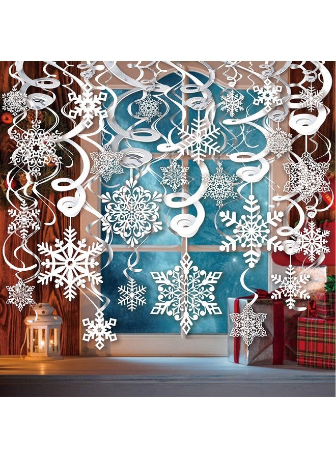 كونسيت 40 قطعة من زينة دوامات ندفة الثلج، زينة معلقة على شكل دوامات ندفة الثلج من كونسيت لعيد الميلاد المجيد من رقائق معدنية لتزيين السقف لعيد الميلاد وشتاء بلاد العجائب ومستلزمات ديكور حفلات العطلات، مجمعة بالفعل - Image 2