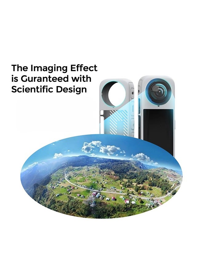 O Ozone متوافق مع Insta360 X4، غطاء حماية من السيليكون + غطاء عدسة + حبل مضاد للضياع، مجموعة ملحقات غطاء حماية للكاميرا - أسود  - Image 2
