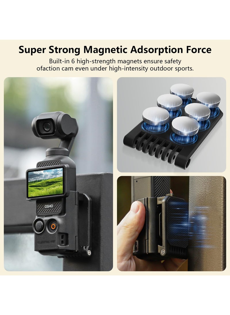 SYOSI - Magnetic Camera Desktop Base Stand Compatible with DJI OSMO Pocket 3, Pocket3 Accessories Expansion Adapter Magnet Suction Case Holder on Desktop, Vertical Surface, 180° Adjustable, Quick Fixation - Image 1
