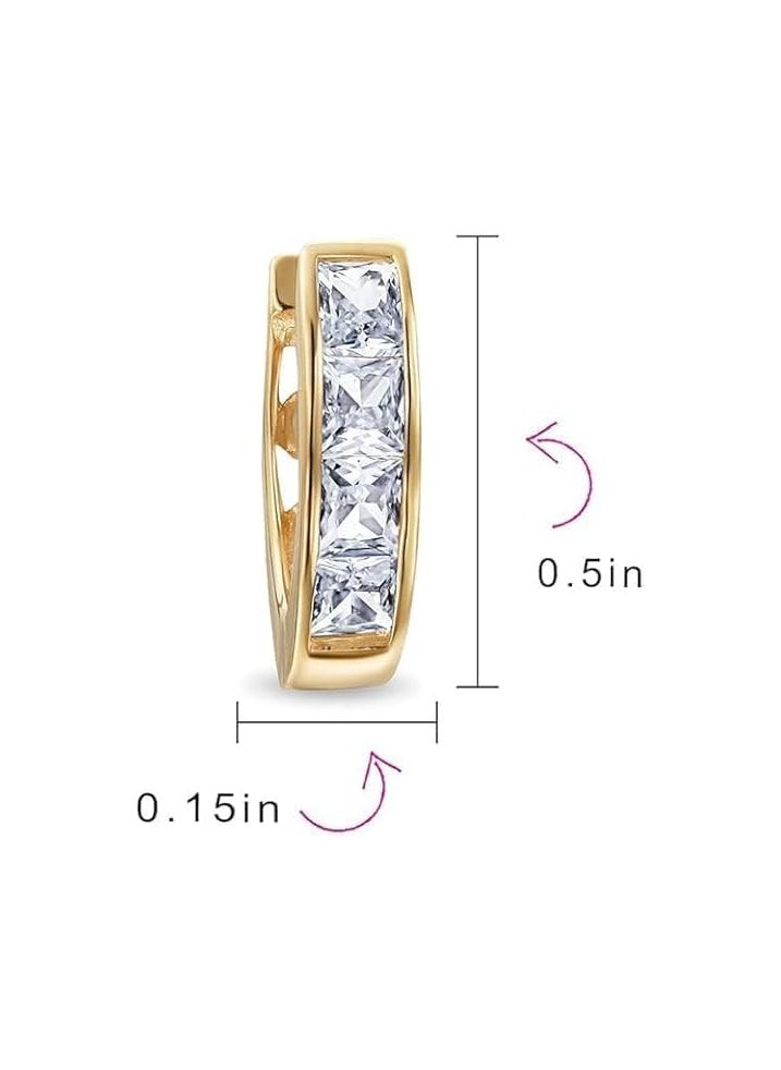 Fayrouz Jewellery Jewelry set consisting of a baguette tennis bracelet and hoop earrings.  - Image 3