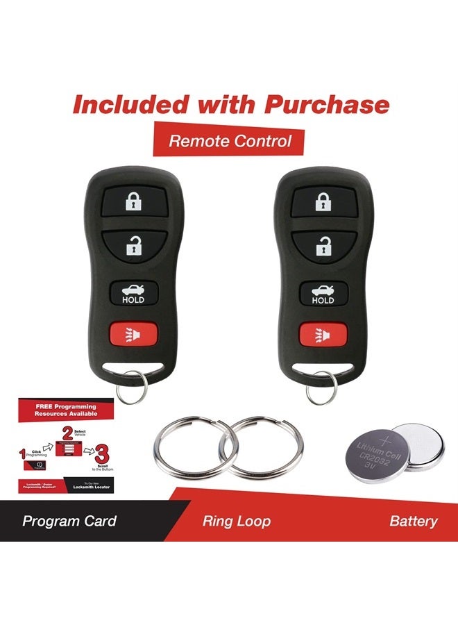 KeylessOption Keyless Entry Remote Fob Uncut Blank Car Ignition Key for Nissan Infiniti KBRASTU15 (Pack of 2) - Image 1