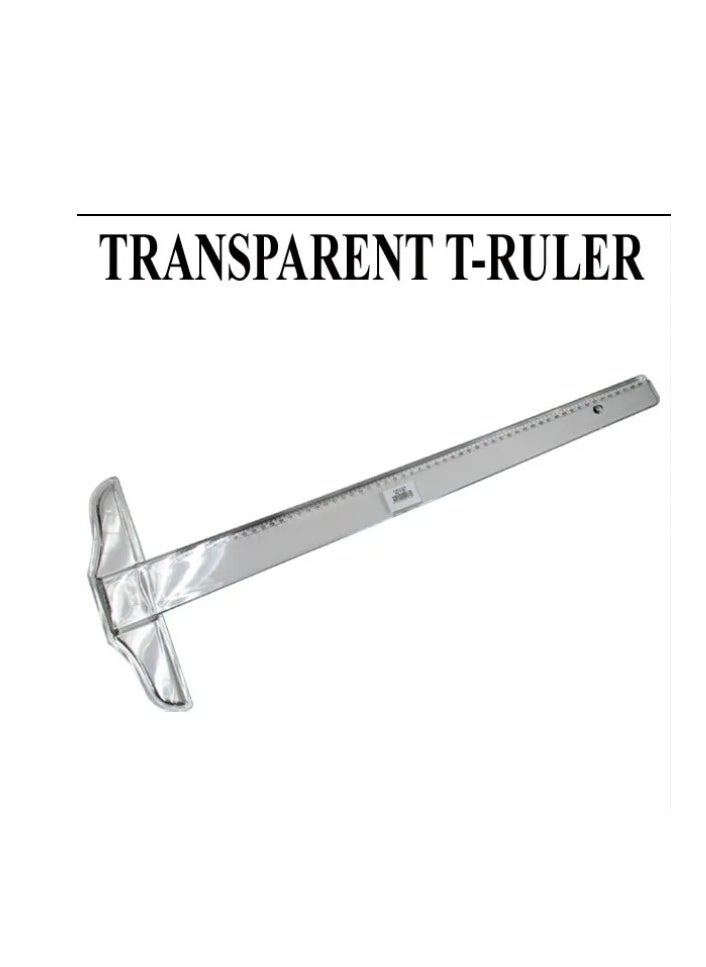Generic - T-Square Plastic Transparent T-Ruler No 138 for Drafting and General Layout Work - Image 1