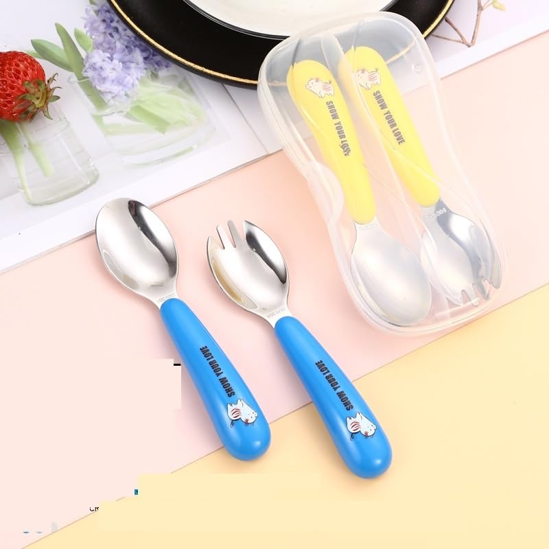 Pink 8 Piece Stainless Steel Flatware Set Portable Travel Spoon Fork - Image 5