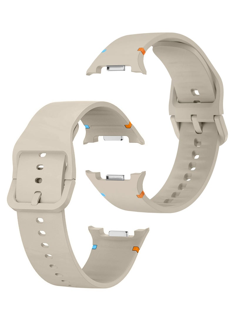 CATANES Sport Band for Galaxy Watch 8 40mm 44mm and Watch 8 Classic 46mm, Silicone Replacement Strap, M/L Size - Starlight - Image 1