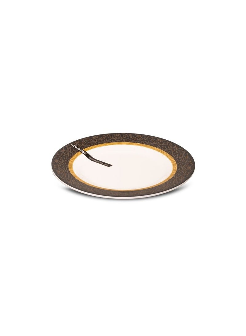 HW4104 8 Inch Flat Plate, 100% Melamine Oval Dinner Plate for Food Serving & Everyday Dining