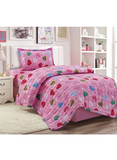 Compressed bed comforter set consisting of 3 pieces, children's drawings