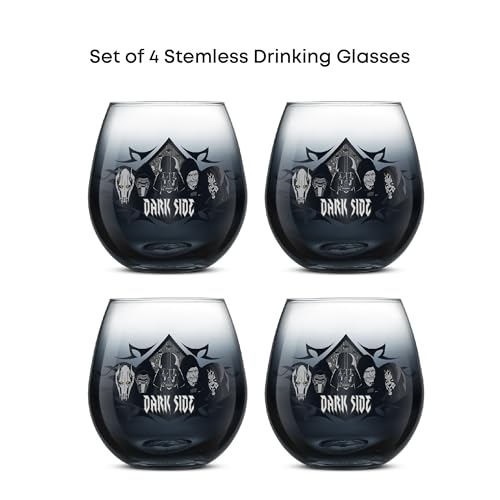 JoyJolt Star Wars Dark Side Stemless Drinking Glasses Set of 4, 15 oz Tumblers, Kitchen Glasses ft. General Grievous, Kylo Ren, Darth Vader, Emperor Palpatine, Darth Maul - Image 3