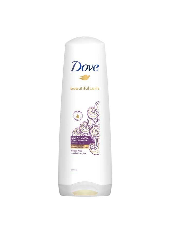 Dove Beautiful Curls Conditioner, Silicon Free, infused with Aloe Vera & Jojoba Oil, to moisture, detangle and hydrate your curls 350ml
