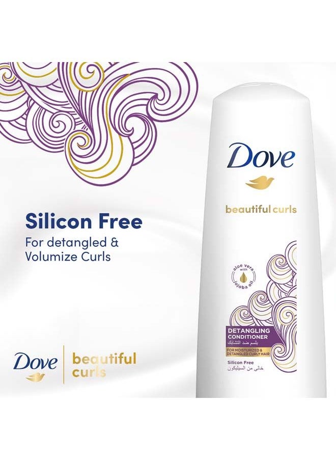 Dove Beautiful Curls Conditioner, Silicon Free, infused with Aloe Vera & Jojoba Oil, to moisture, detangle and hydrate your curls 350ml