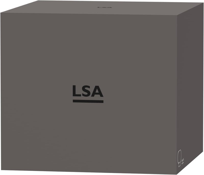 LSA Oblate Glass Vase with Walnut Base – Modern Home Décor H21.5cm x D19.5cm, Made in Poland - Image 4