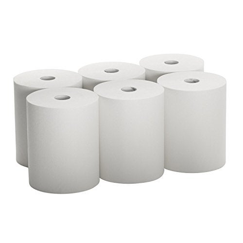 CulinWare High Capacity TAD Towel rolls, 10" Roll, White, 6 Rolls Premium Quality Fits Touchless Automatic roll Towel Dispenser - Image 1