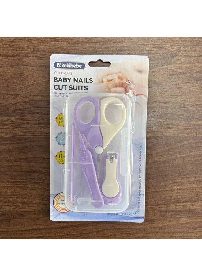 English Infant Nail Clipper Set, Newborn Special Baby Nail Clipper, Safe Anti-pinch Storage Box
