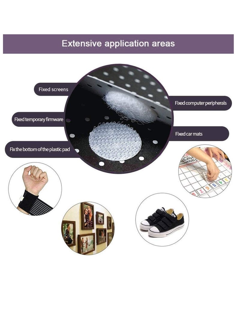 Sticky Dots Self Adhesive 10mm Diameters Hook and Loop Tape Self Adhesive Double Sided Sticker Round Dot Coins Tapes Super Sticky for Home School Office, 500 Pairs (White) - Image 3