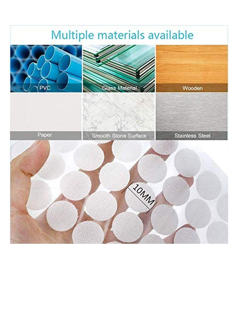 Sticky Dots Self Adhesive 10mm Diameters Hook and Loop Tape Self Adhesive Double Sided Sticker Round Dot Coins Tapes Super Sticky for Home School Office, 500 Pairs (White) - Image 2